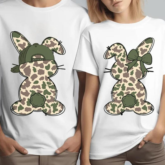 Oldschool Camo Bunny Rabbit Easter Cute Boy Cute Girl Shirts, Bunny Camo Egg Hunter Shirt, Camo Hunting Lovers Tee, Easter Gifts