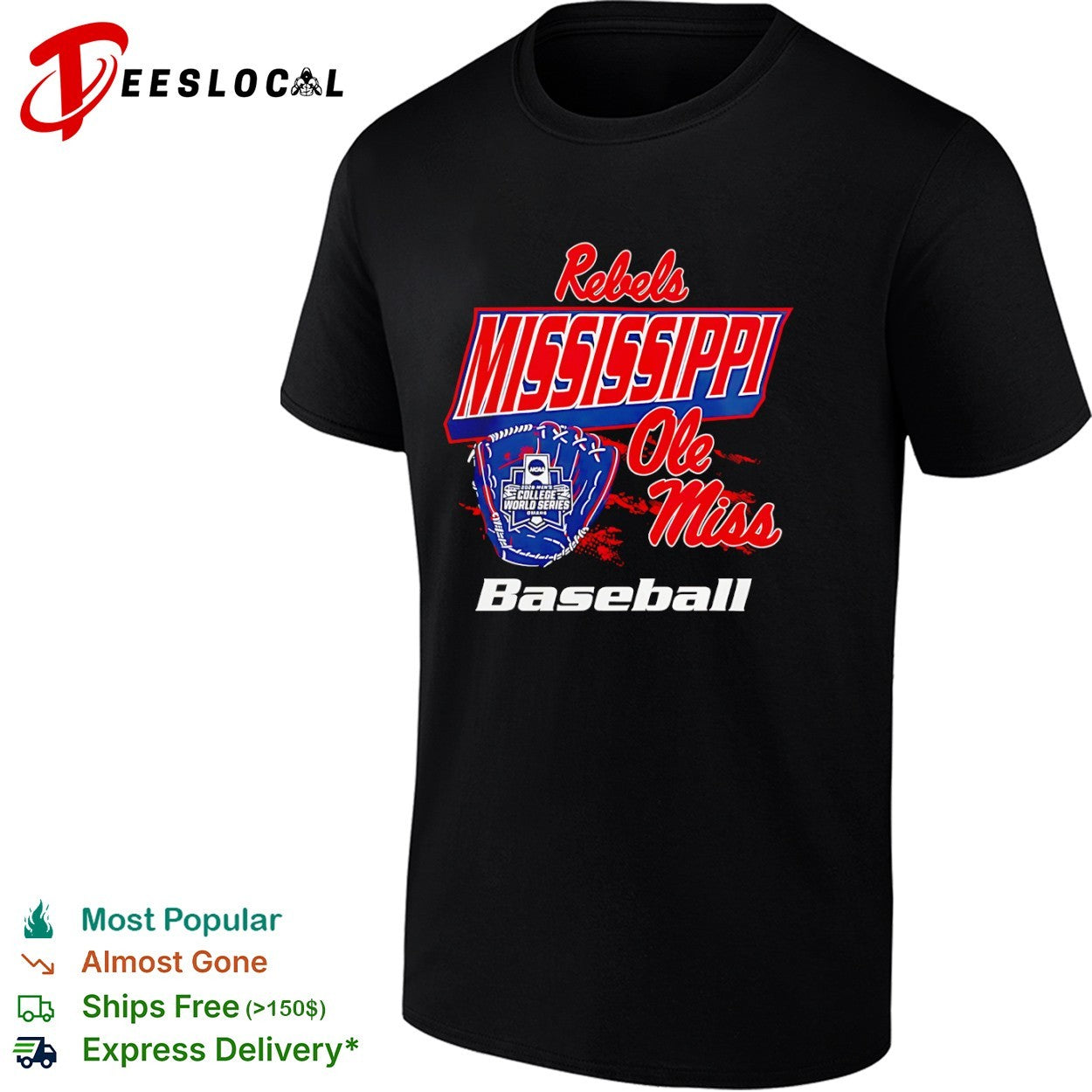 Ole Miss Rebels 2022 College World Series Mississippi Baseball Graphic shirt