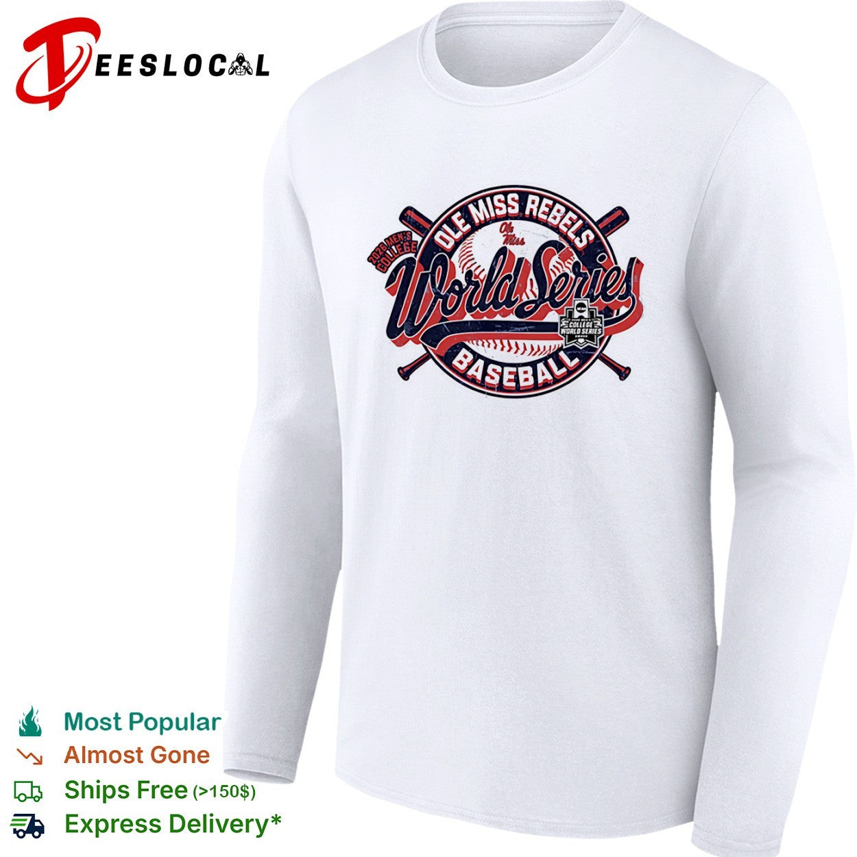 Ole Miss Rebels 2026 Men’s College World Series Baseball Logo shirt