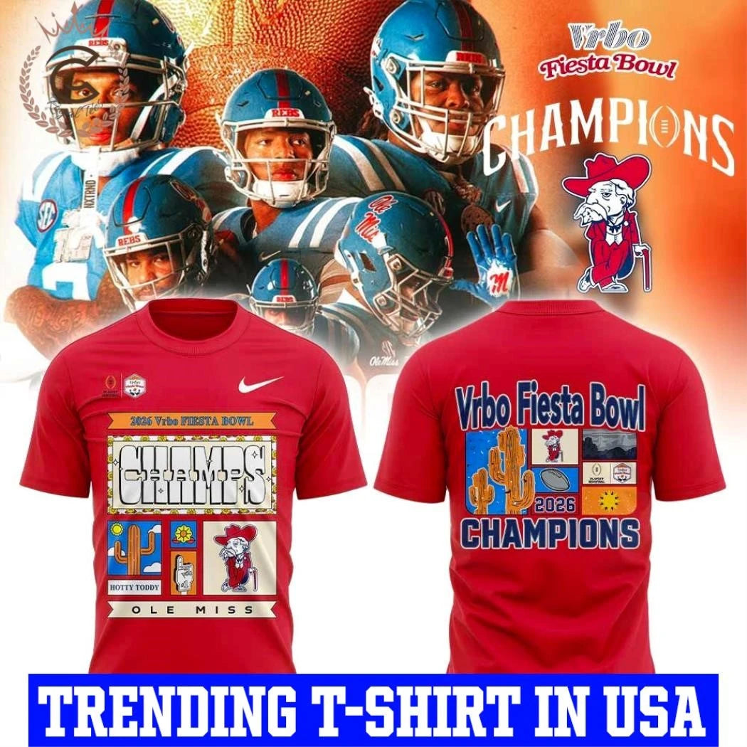 Ole Miss Vrbo Fiesta Bowl Champion 2026 Red Shirt