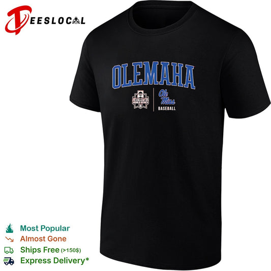Olemaha Ole Miss Rebel College World Series baseball red shirt