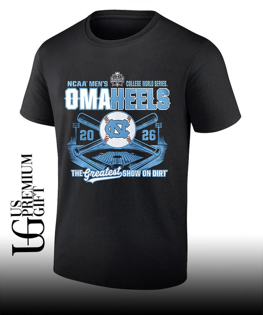 Omaheels North Carolina Tar Heels 2026 Baseball NCAA Men’s College World Series Stadium shirt