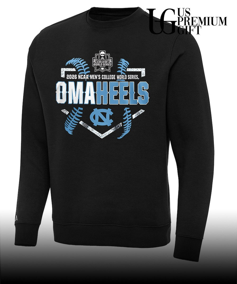 Omaheels North Carolina Tar Heels 2026 Baseball NCAA Men’s College World Series shirt