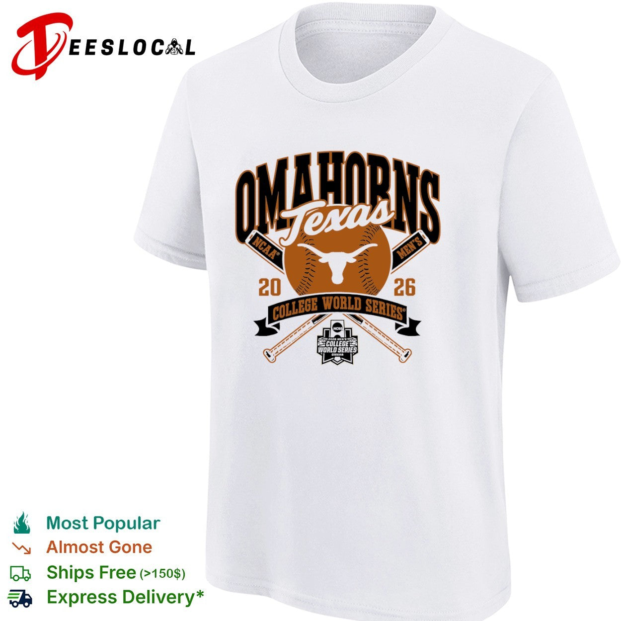 Omahorns Texas Longhorns 2026 NCAA College World Series shirt