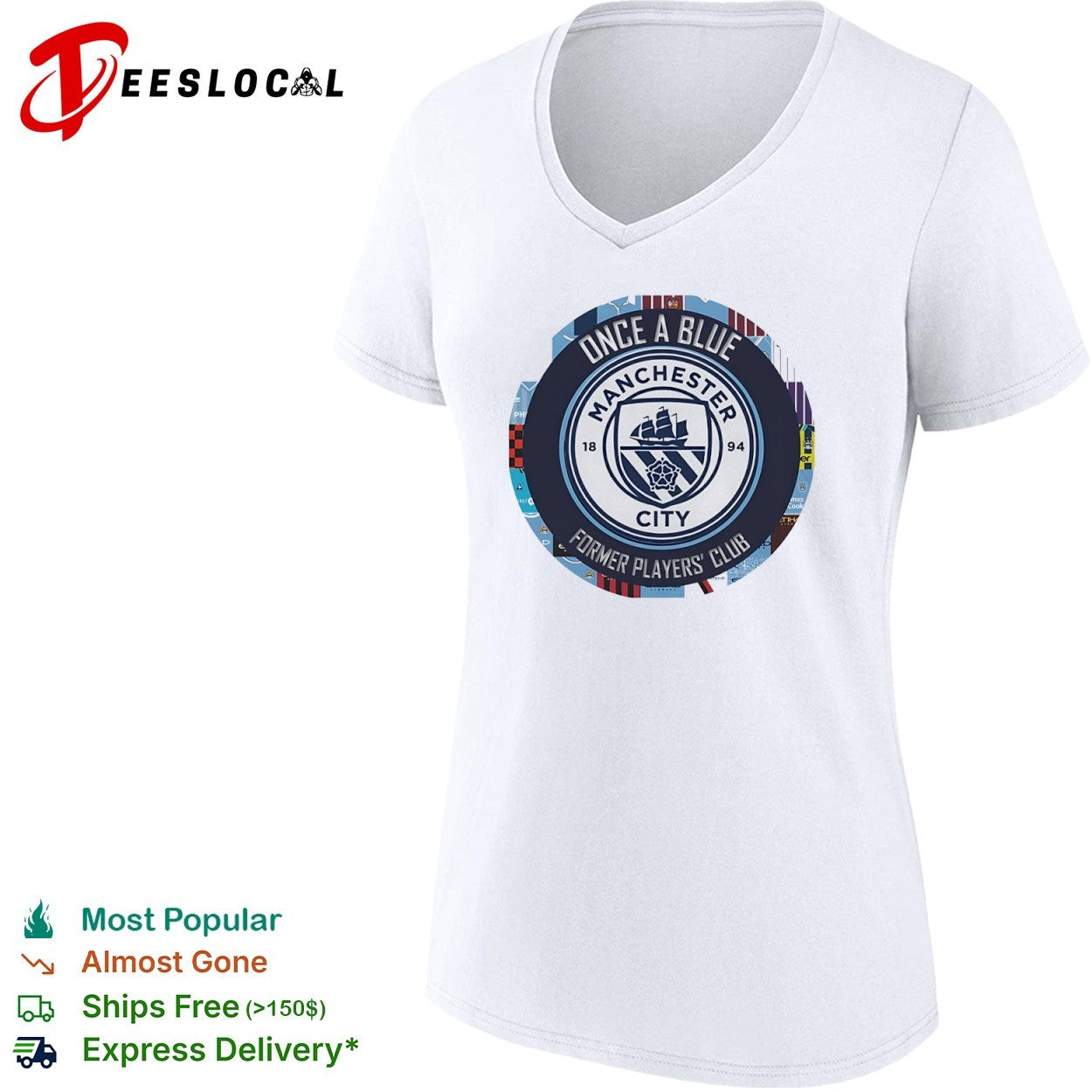 Once a Blue Manchester City Former Players Club Emblem Logo shirt