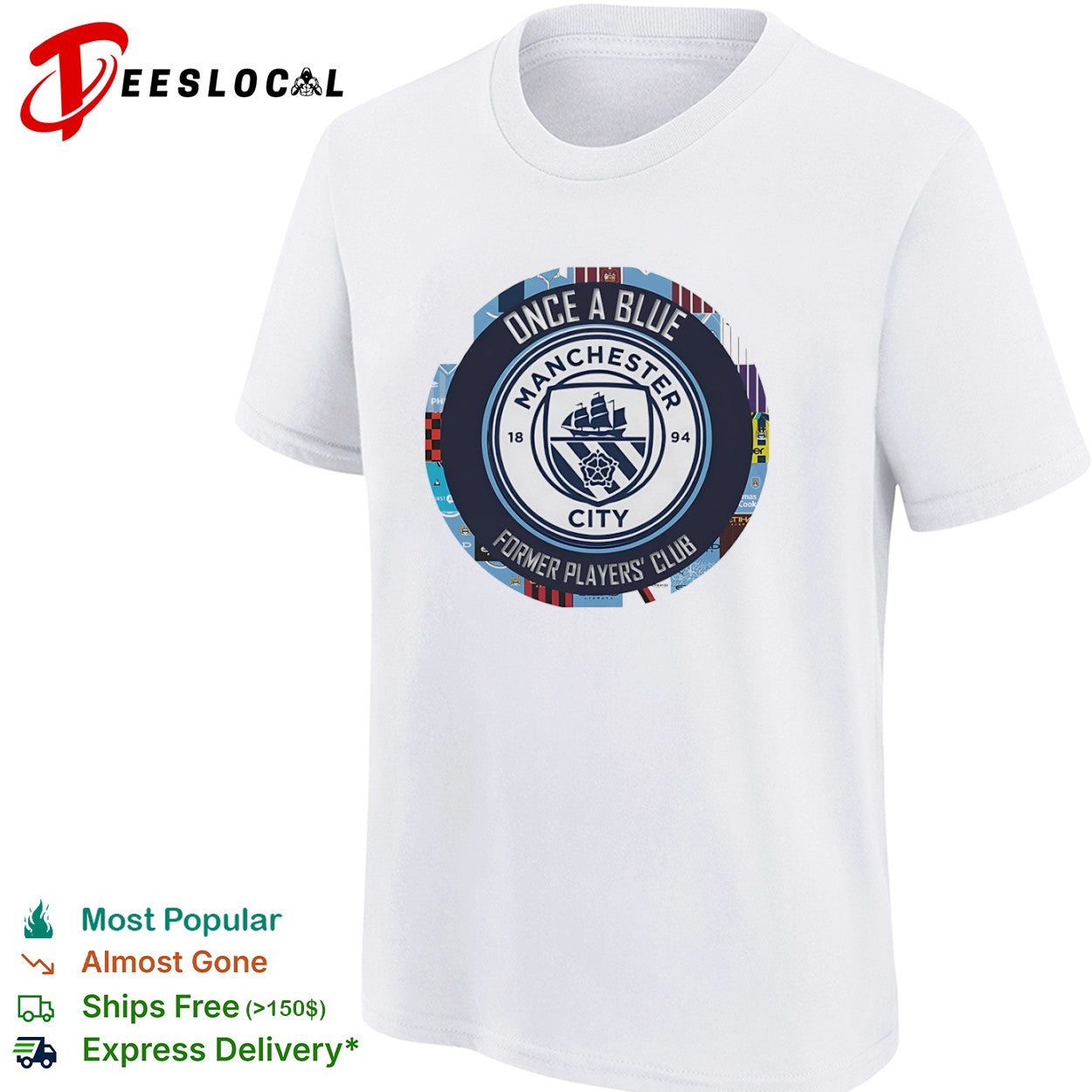 Once a Blue Manchester City Former Players Club Emblem Logo shirt
