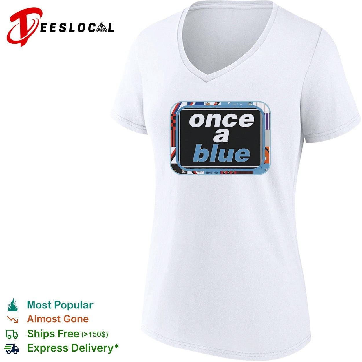 Once a blue Manchester City FC Premier League shirt