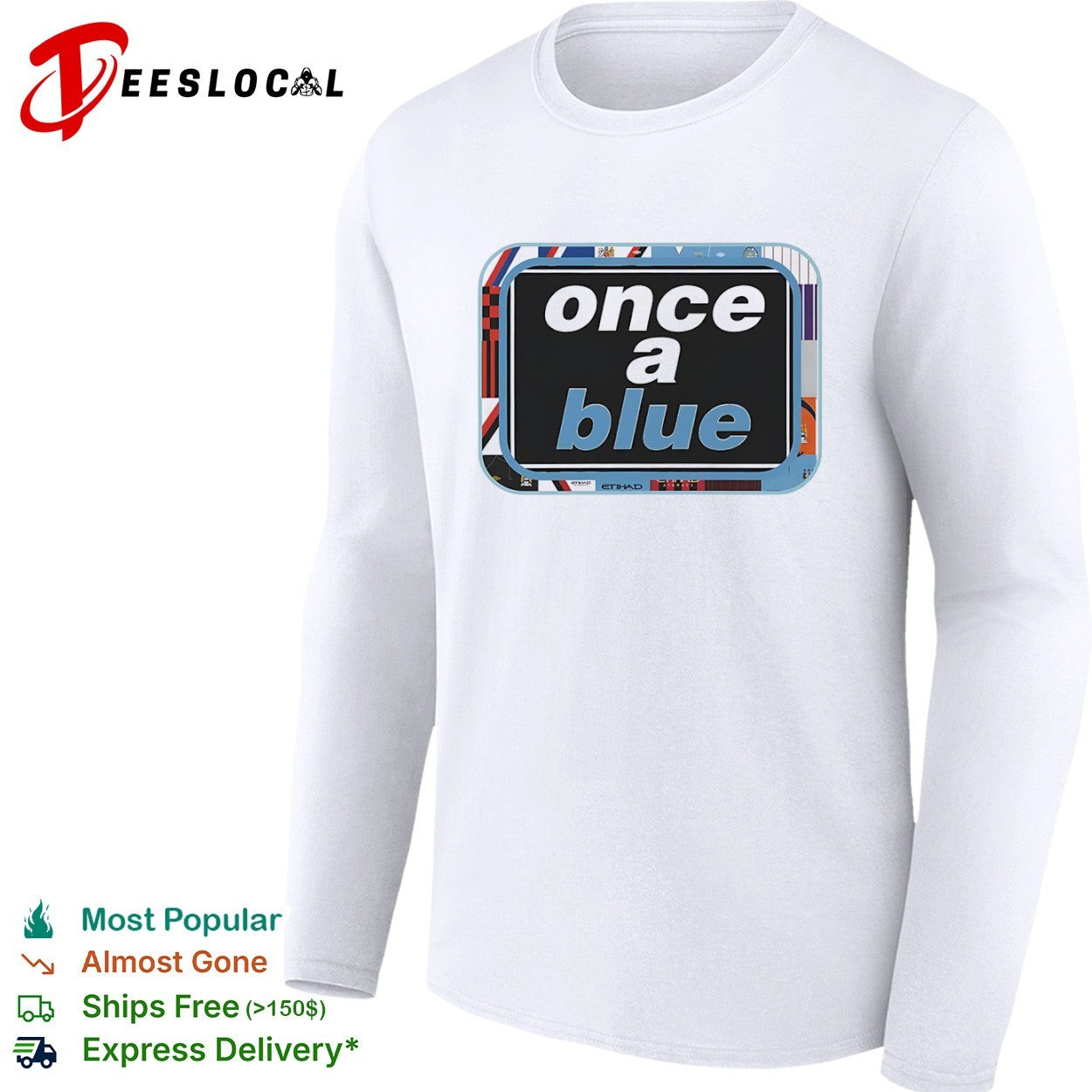 Once a blue Manchester City FC Premier League shirt