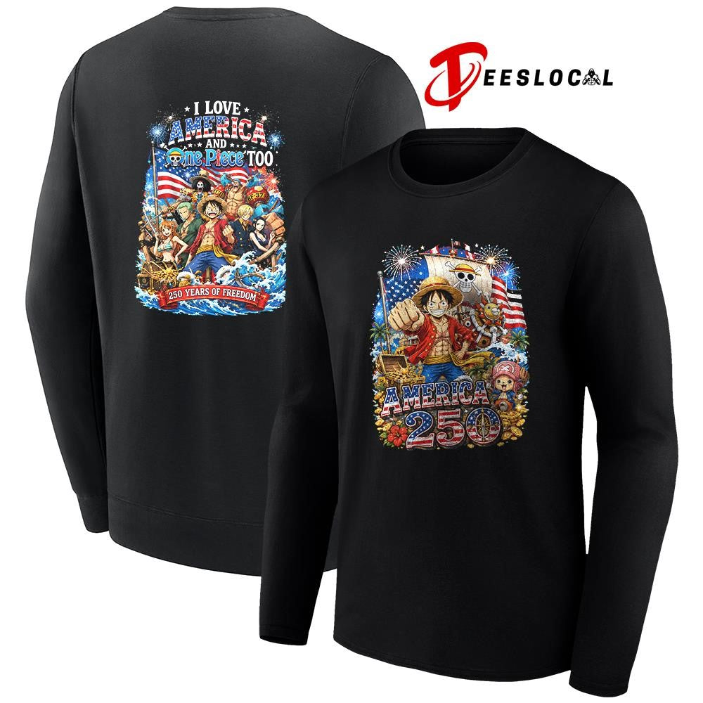 One Piece I love America 250 years of freedom graphic shirt