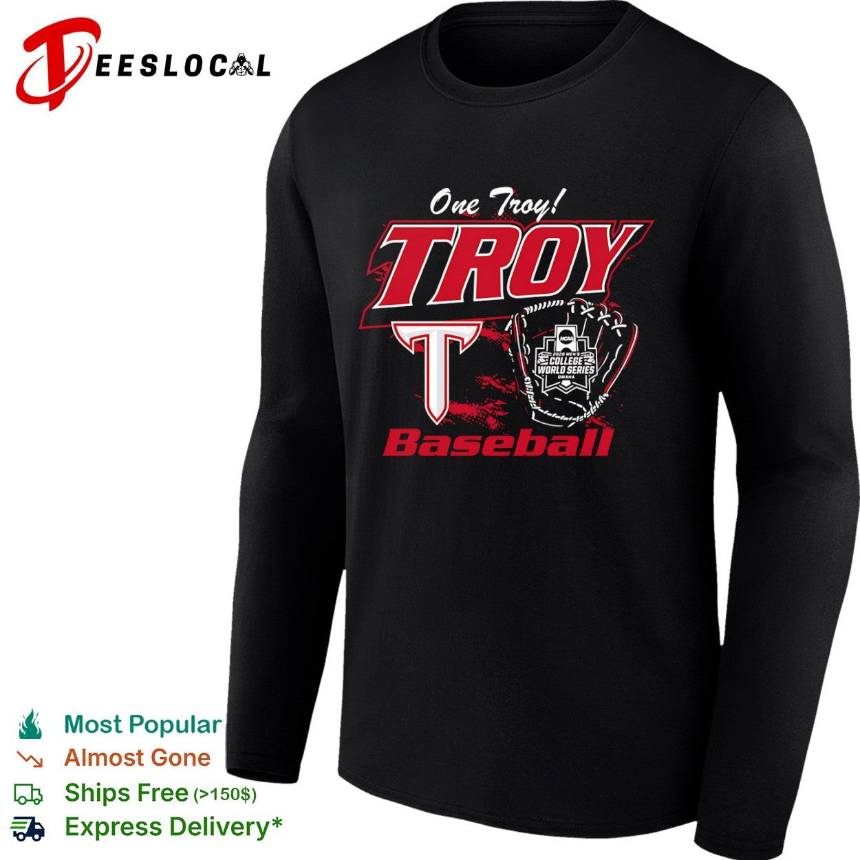 One Troy Troy Baseball 2026 NCAA Men’s College World Series Omaha shirt