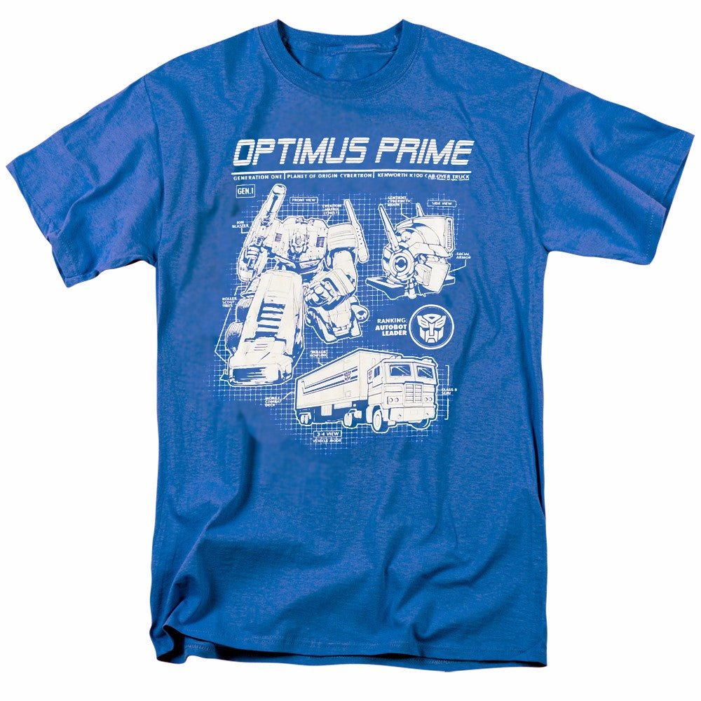 Transformers Optimus Prime Tech Specs Adult T-Shirt - clothing by TeeHivey.com