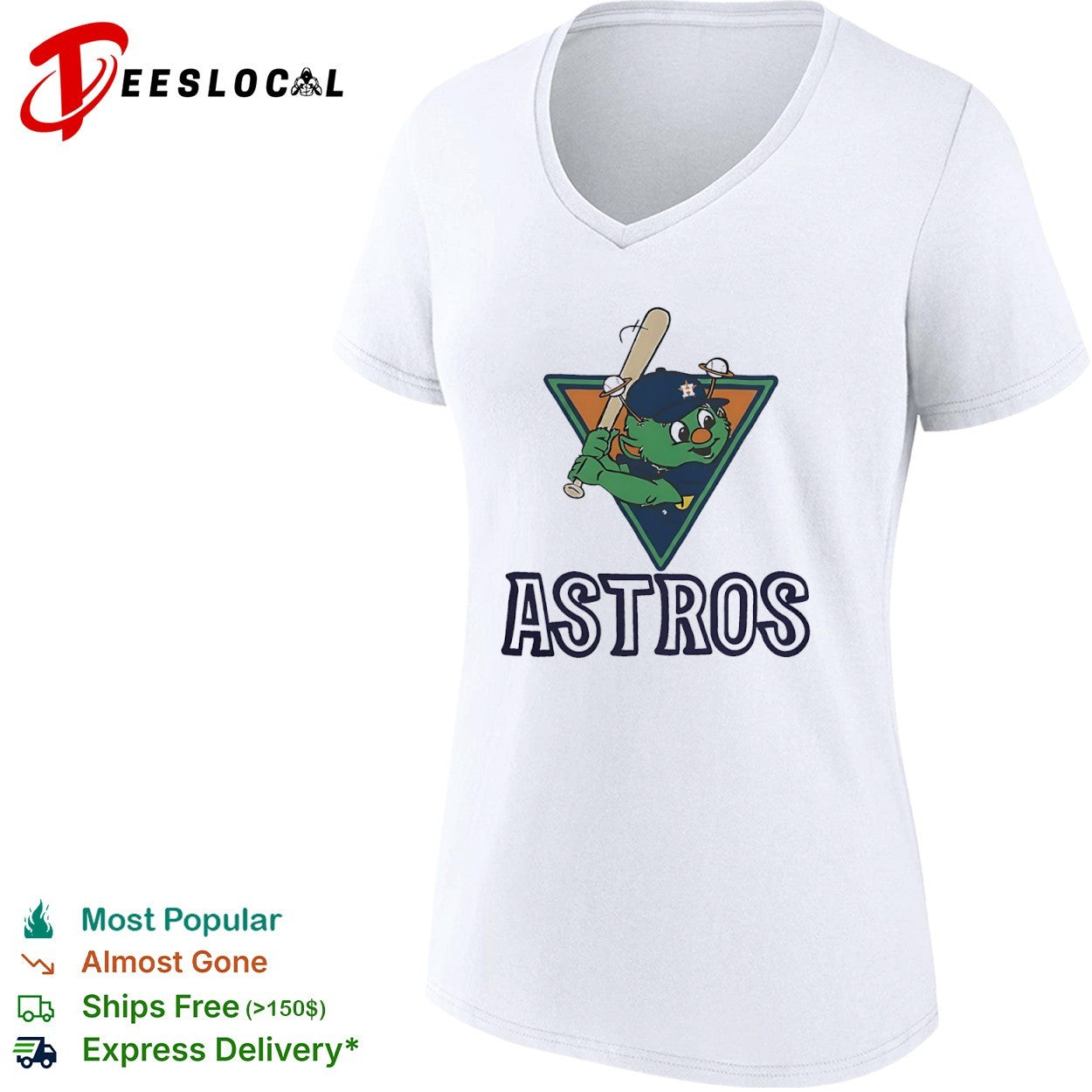 Orbit the Houston Astros Mascot with Saturn Rings and Baseball shirt