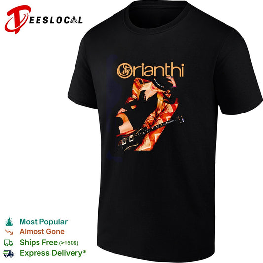 Orianthi holding guitar shirt