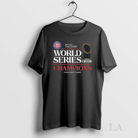 Original 2025 Chicago Cubs World Series Champions Trophy Logo Graphic Long Sleve