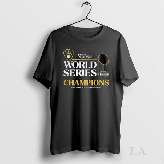 Original 2025 Milwaukee Brewers World Series Champions Trophy Logo Graphic Long Sleve