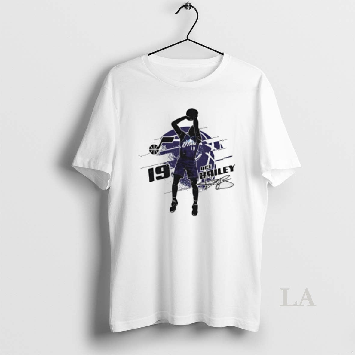 Original Ace Bailey Utah Jazz Signature Silhouette - clothing by TeeHivey.com