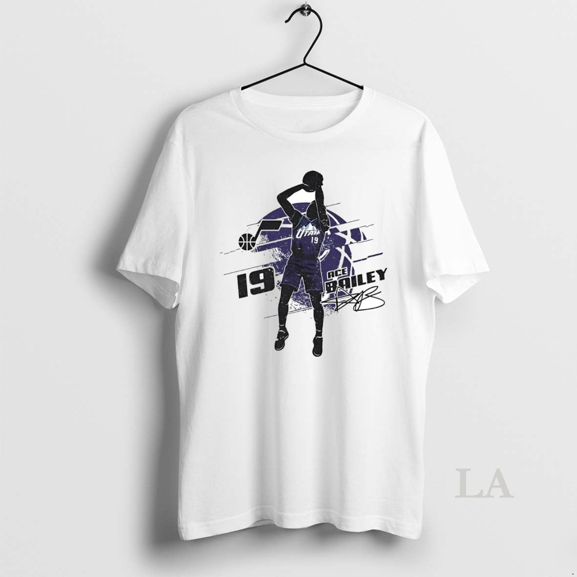 Original Ace Bailey Silhouette Jump Shot Utah Jazz - clothing by TeeHivey.com