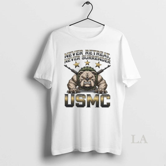 Original Bulldog Never Retreat Never Surrender Usmc Marine Corps Military Veteran Patriotic - clothing by TeeHivey.com