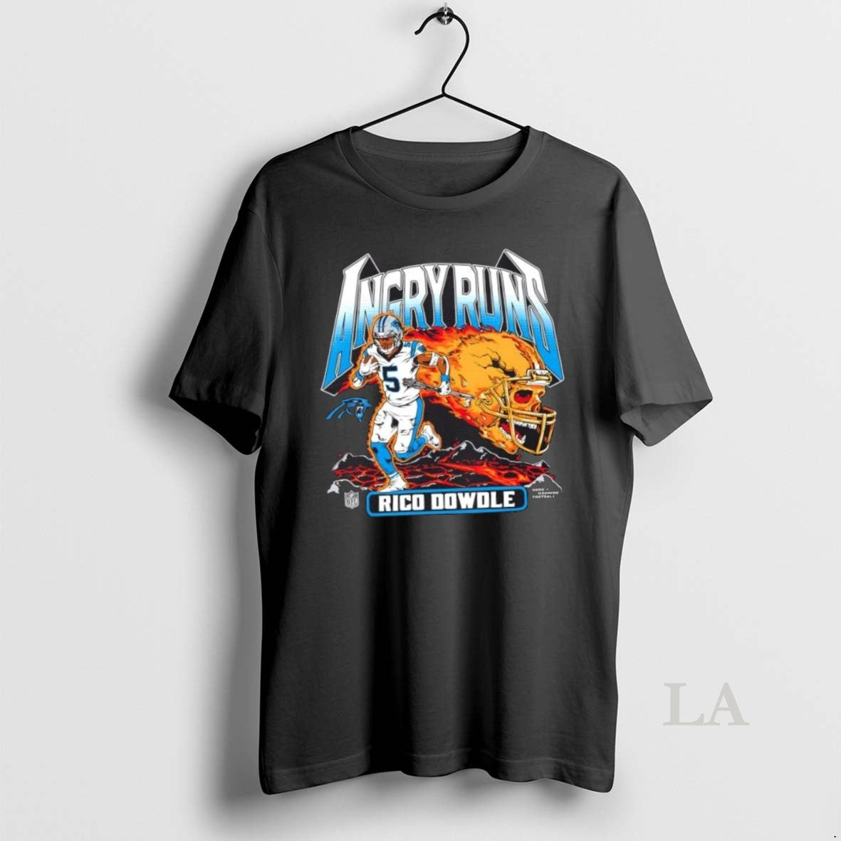 Original Carolina Panthers Rico Dowdle Angry Runs Player Graphic - clothing by TeeHivey.com