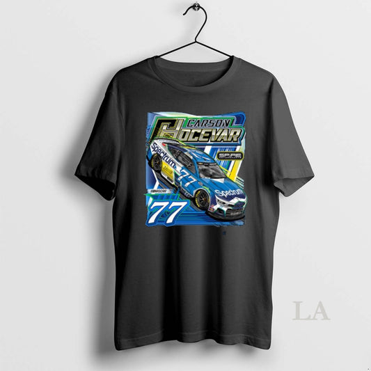 Original Carson Hocevar Spire Motorsports Light Blue 77 Spectrum Long Sleve