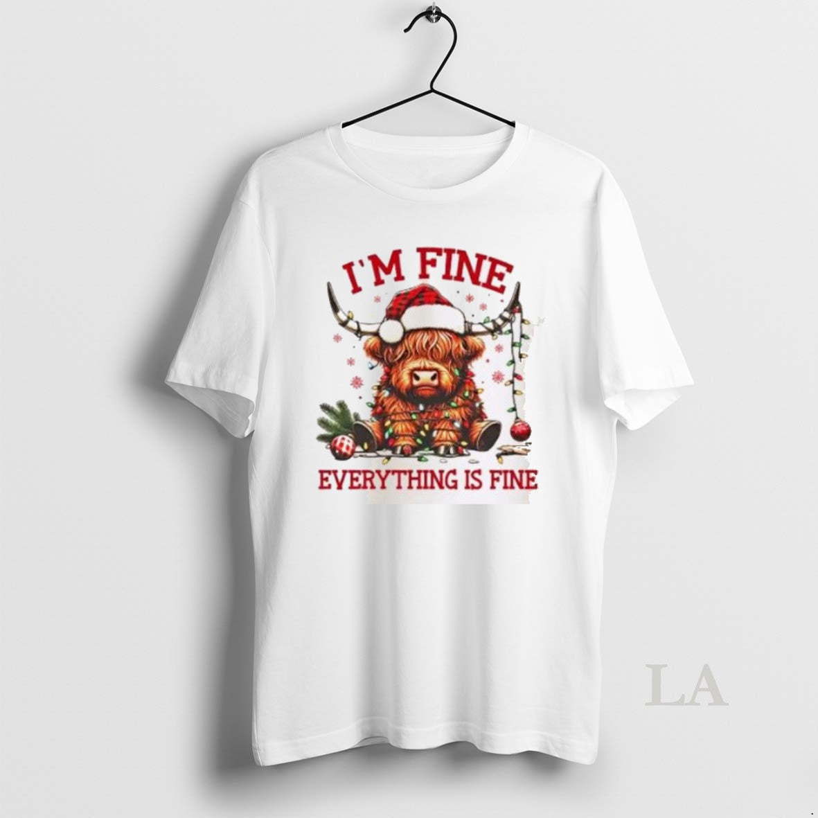 Original Cow Im Fine Everything Is Fine Christmas Lights - clothing by TeeHivey.com