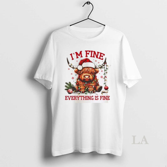 Original Cow Im Fine Everything Is Fine Christmas Lights - clothing by TeeHivey.com