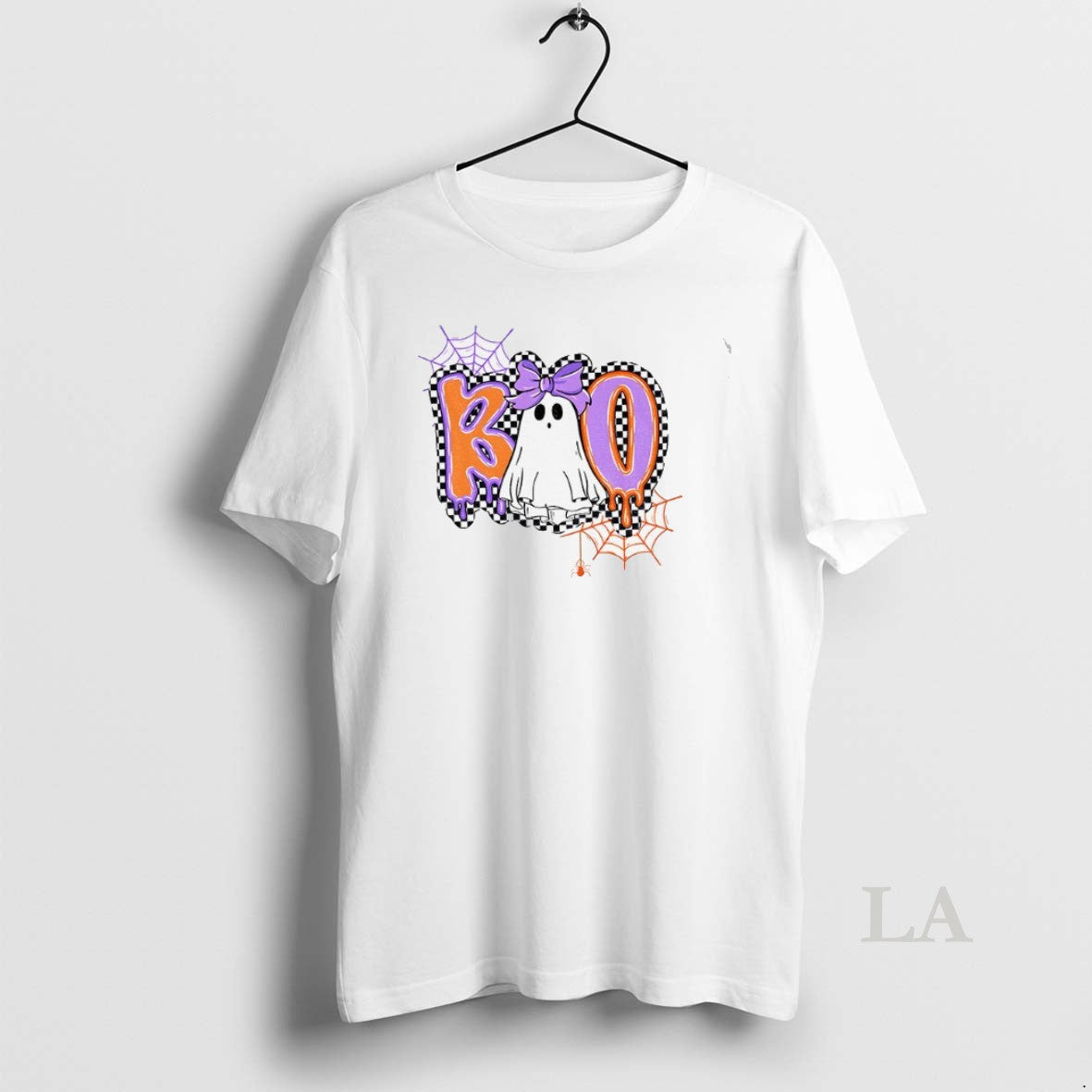 Original Cute Ghost Boo Checkered Halloween - clothing by TeeHivey.com