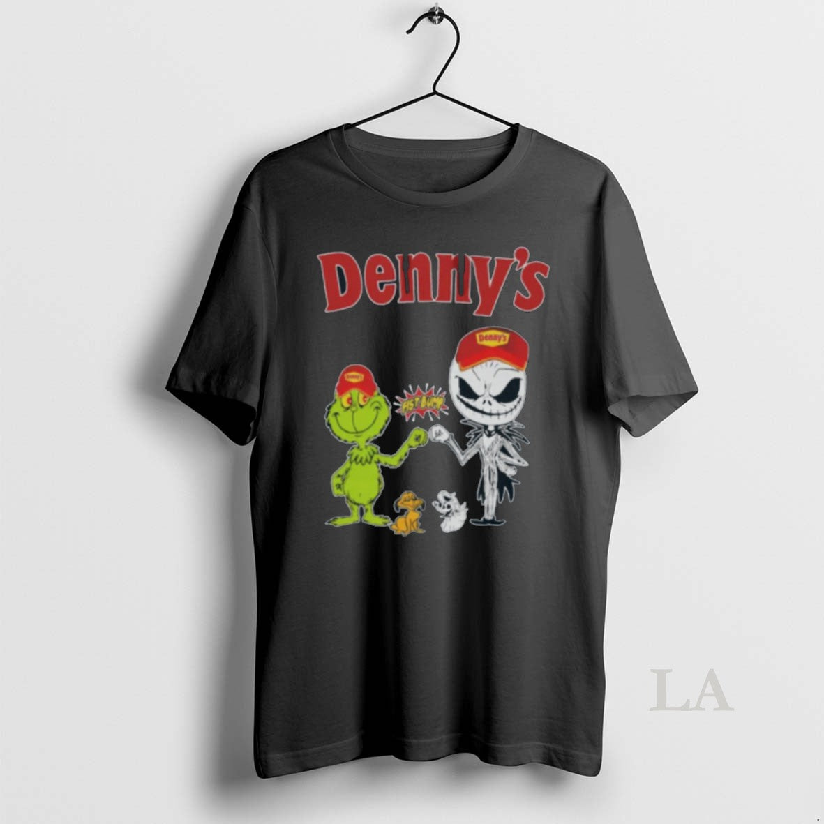Original Dennys Merch Grinch And Jack Skellington Fist Bump Dennys Halloween Hoodie0 - clothing by TeeHivey.com