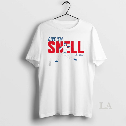 Original Give Em Snell Los Angeles Dodgers Baseball Signature - clothing by TeeHivey.com