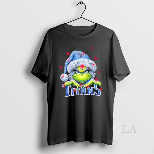 Original Glitter Diamond Grinch Girl X Tennessee Titans Football Graphic - clothing by TeeHivey.com