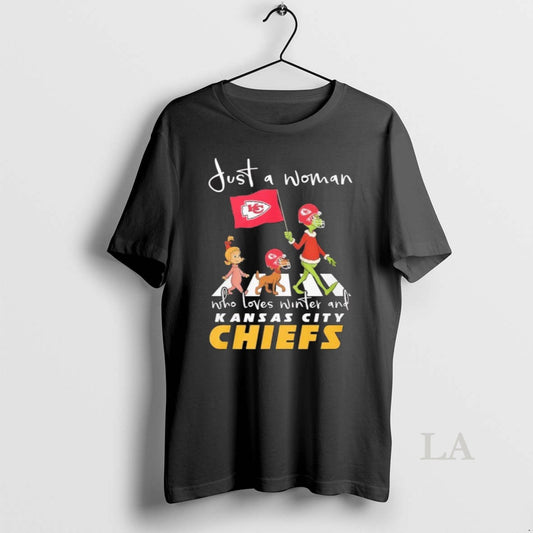 Original Grinch And Max Just A Woman Who Loves Winter And Kansas City Chiefs - clothing by TeeHivey.com