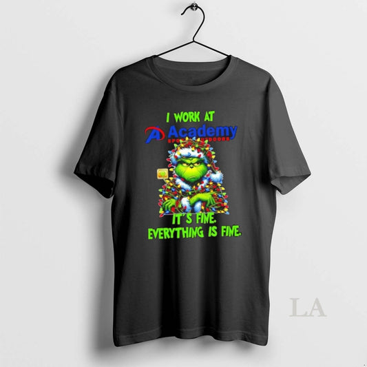 Original Grinch Christmas Tree I Work At Academy Sports Outdoors Its Fine Everything Is Fine - clothing by TeeHivey.com