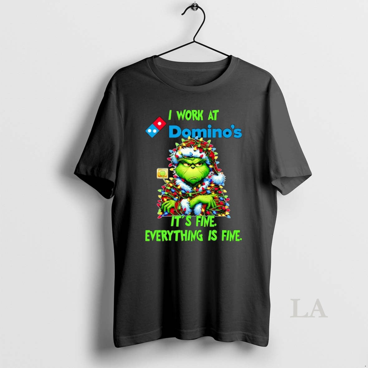 Original Grinch I Work At Dominos Its Fine Everythings Fine Christmas - clothing by TeeHivey.com