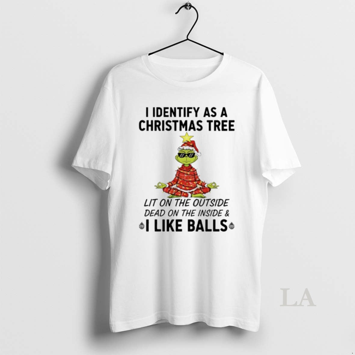 Original Grinch Yoga I Identify As A Christmas Tree Lit On The Outside Dead On - clothing by TeeHivey.com
