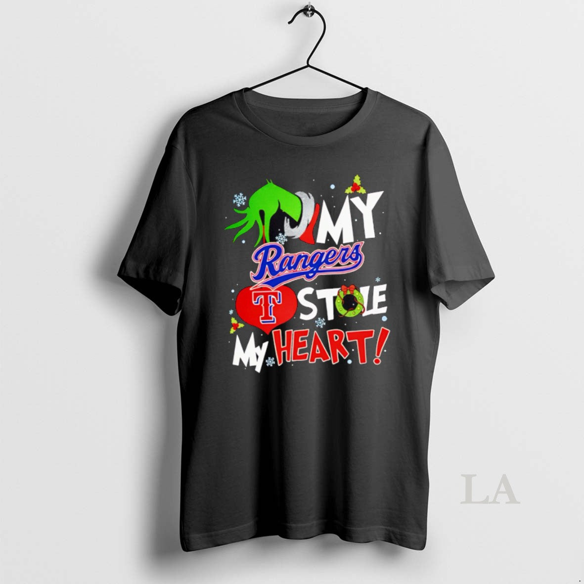 Original Grinch Hand My Texas Rangers Stole My Heart Christmas - clothing by TeeHivey.com