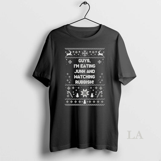 Original Guys Im Eating Junk And Watching Rubbish Ugly Christmas - clothing by TeeHivey.com