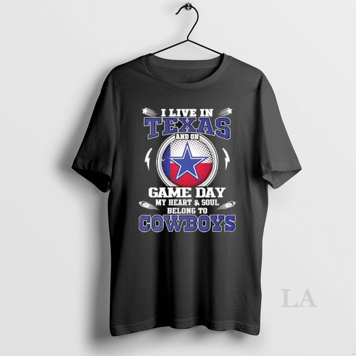 Original I Live In Texas And On Game Day My Heart Soul Belong To Dallas - clothing by TeeHivey.com