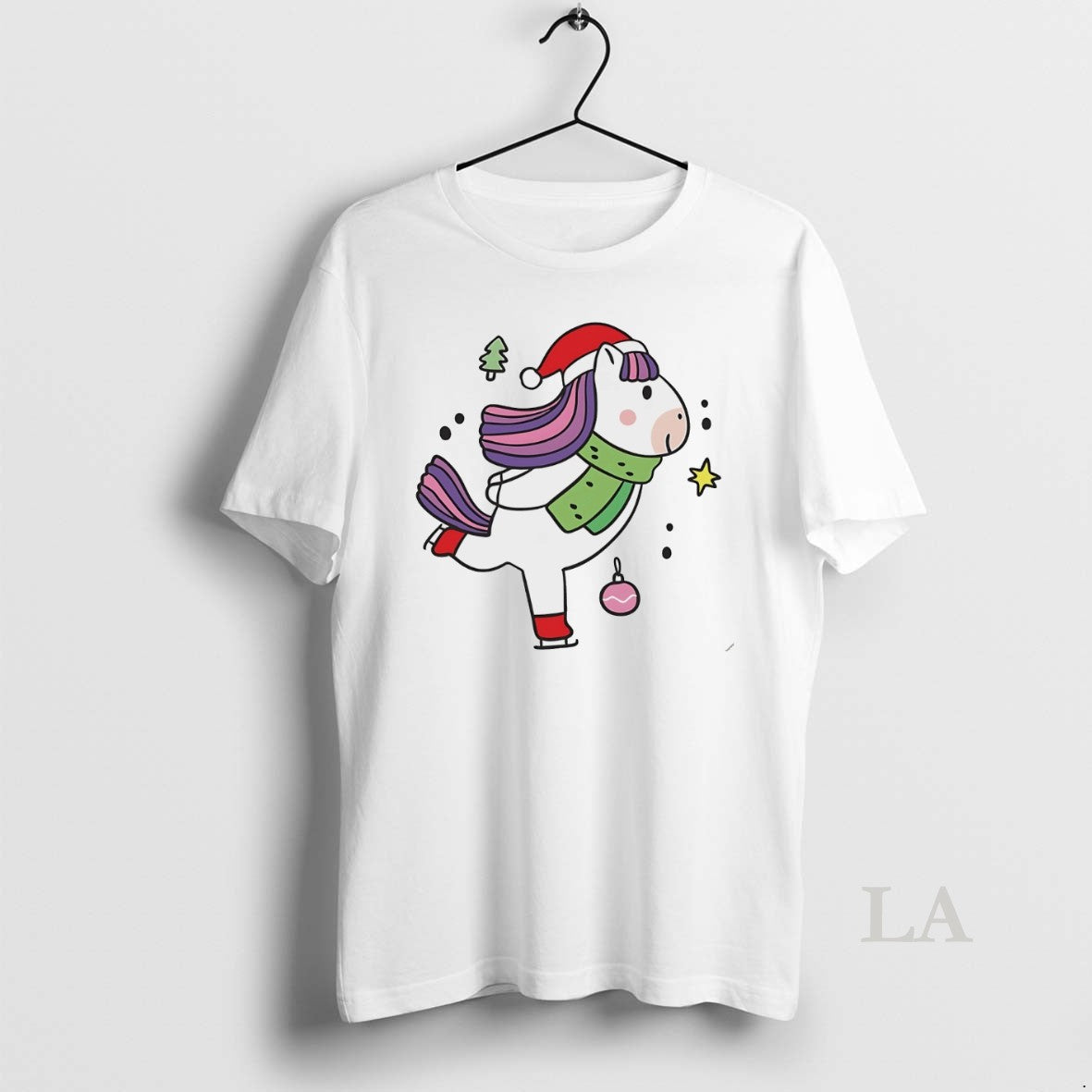 Original Ice Skating Unicorn Santa Hat Christmas White - clothing by TeeHivey.com