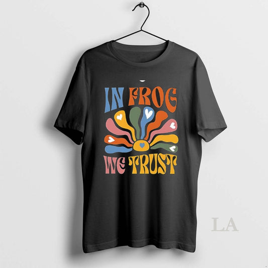 Original In Frog We Trust Retro Hippie Frog - clothing by TeeHivey.com