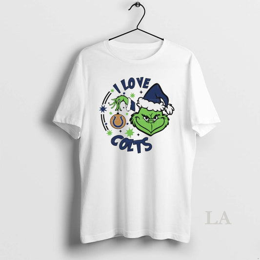 Original Indianapolis Colts X Santa Grinch I Love Colts Christmas White - clothing by TeeHivey.com