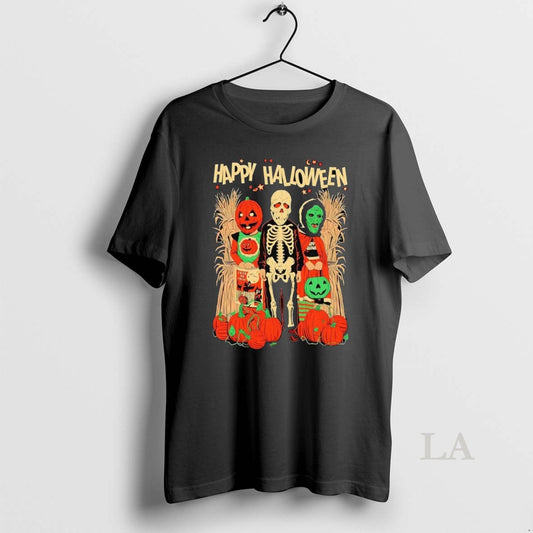 Original Jack O Lantern Skeleton Monster Trio Happy Halloween - clothing by TeeHivey.com