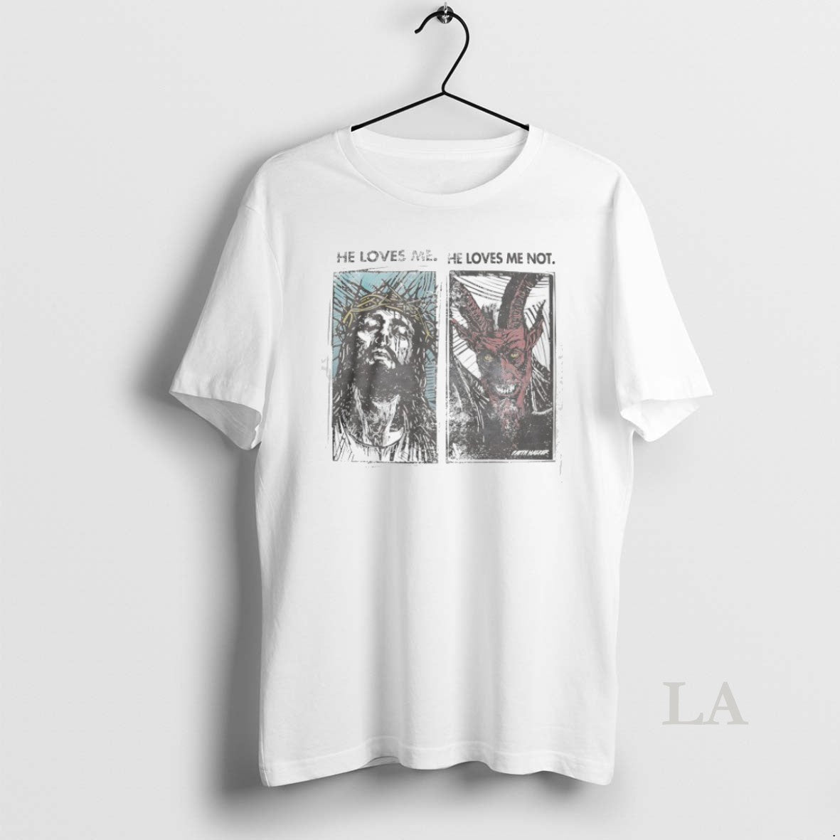 Original Jesus He Loves Me And Devil He Loves Me Not - clothing by TeeHivey.com