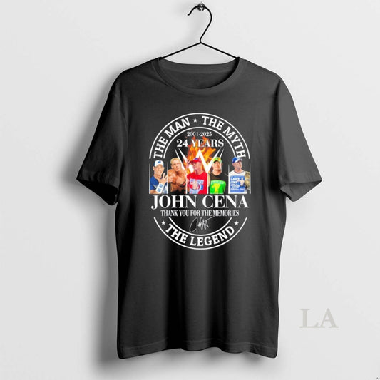 Original John Cena 24 Years 2001 2025 The Man The Myth The Legend - clothing by TeeHivey.com