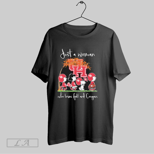 Original Just A Woman Who Loves Fall And Houston Cougars X The Peanuts Walking - clothing by TeeHivey.com