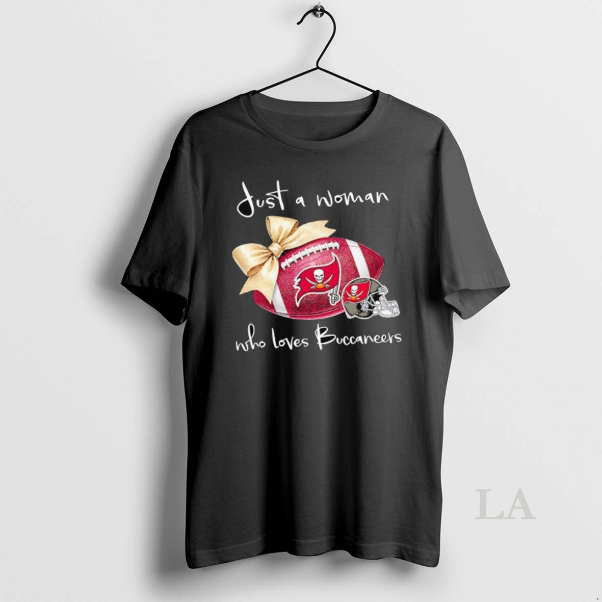 Original Just A Woman Who Loves Tampa Bay Buccaneers Gold Bow Helmet - clothing by TeeHivey.com