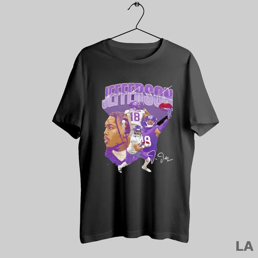 Original Justin Jefferson College Signature Football - clothing by TeeHivey.com