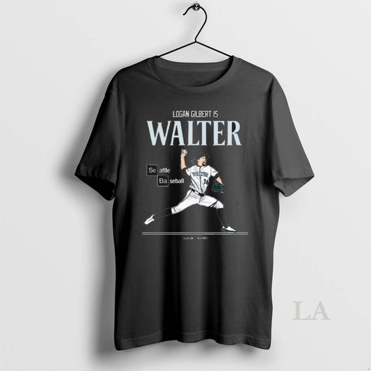 Original Logan Gilbert Is Walter Seattle Mariners Baseball Mlb Slash Line Signature - clothing by TeeHivey.com