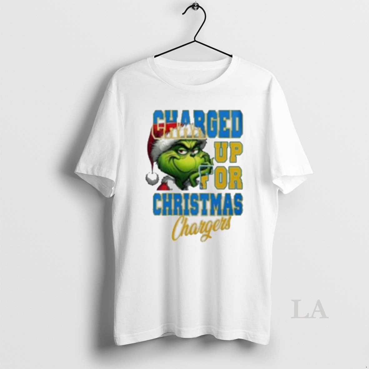 Original Los Angeles Chargers Charged Up For Christmas Chargers Grinch White - clothing by TeeHivey.com