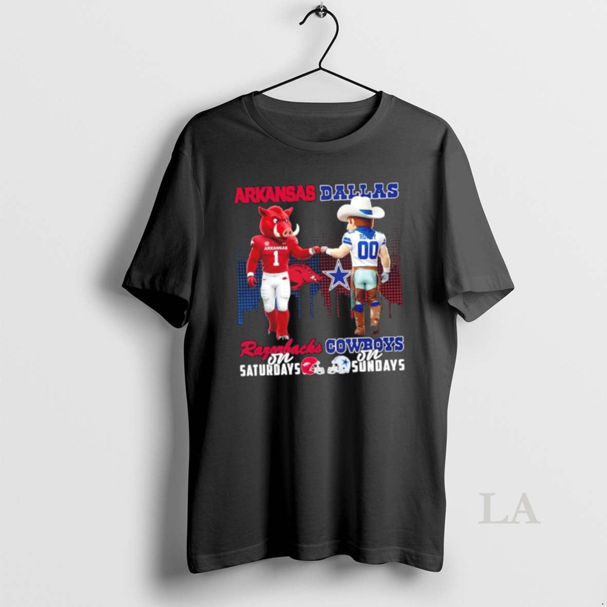 Original Mascots Arkansas Razorbacks On Saturdays X Dallas Cowboys On Sundays Skyline - clothing by TeeHivey.com