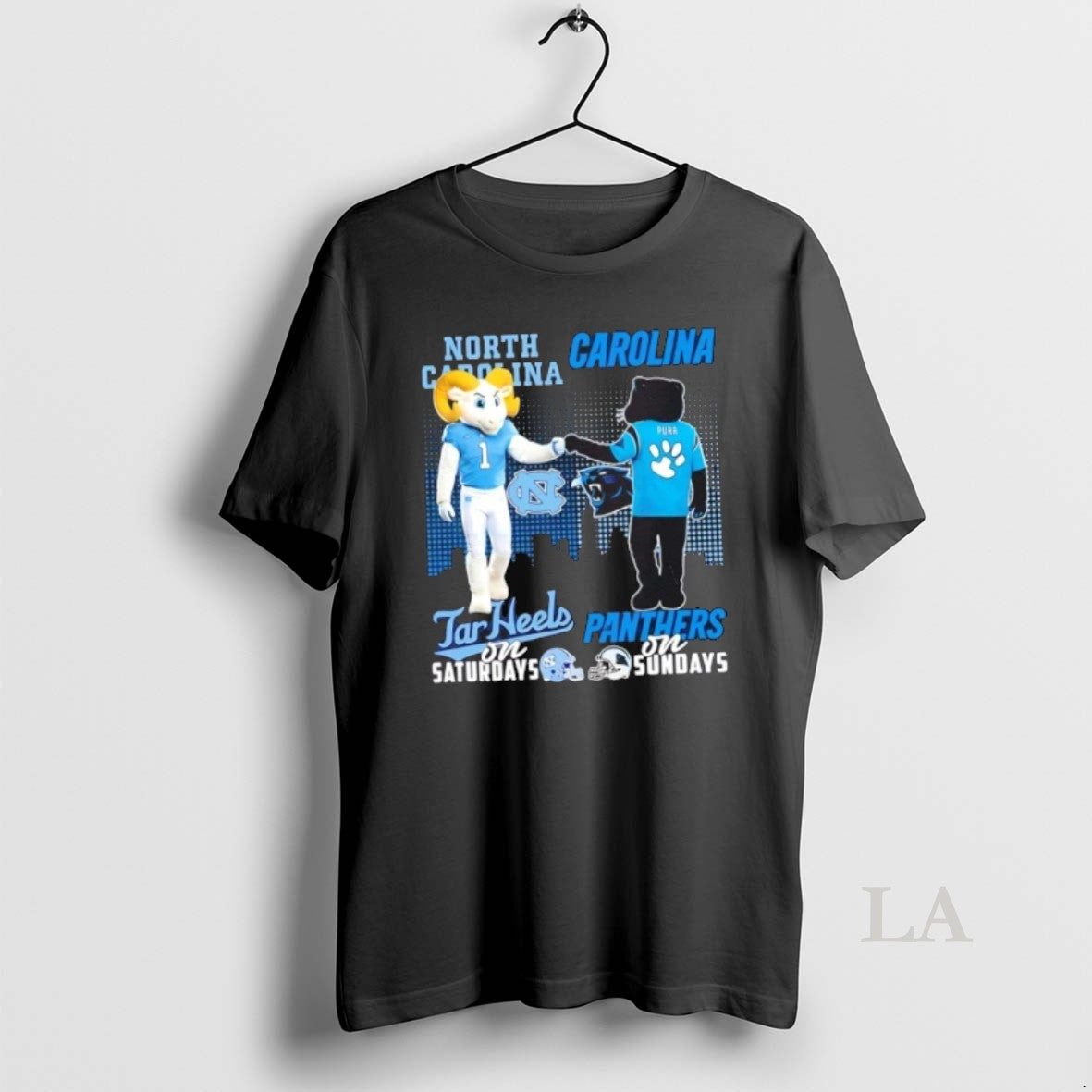 Original Mascots North Carolina Tar Heels On Saturdays X Carolina Panthers On Sundays Skyline - clothing by TeeHivey.com